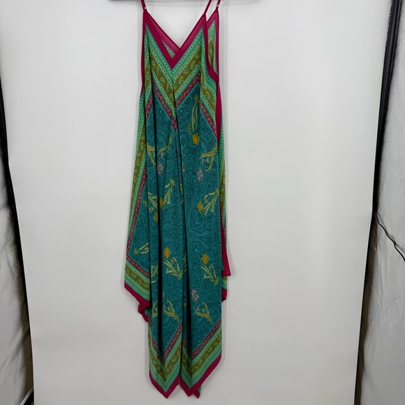 Anthropologie Holding Horses Floral Paisley Handkerchief Slip Sundress Silk M L - Picture 6 of 10